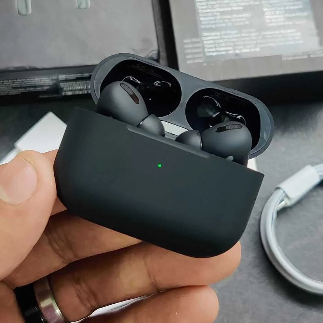 Airpods pro 2 matt Black super premium first copy free case cover